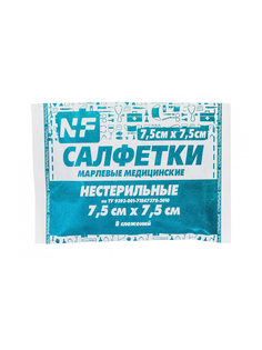 Перевяз. ср-ва Салфетки н/стер 7,5х7,5см 8сл 17нит 50шт/уп Ньюфарм No Brand