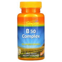 Витамин B Thompson B50 Complex (комплекс витаминов группы В) 60 вегетарианских капсул