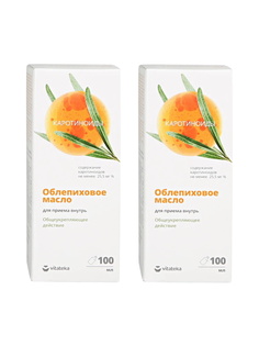 Комплект Vitateka Масло облепиховое пищевое Алтай премиум 100 мл 2 шт Витатека