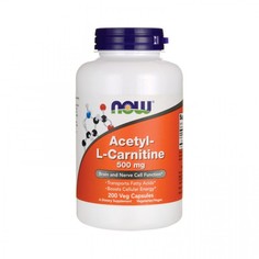 Ацетил-L-карнитин NOW Acetyl-L-Carnitine вегетарианские капсулы 500 мг 200 шт.