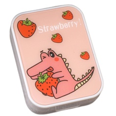 Контейнер для линз Dino-strawberry розовый