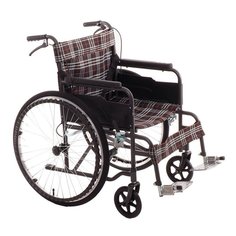 Кресло-коляска механическая MK-300 (FS868) пневмо колеса, с тормозами для сопровождающего MET
