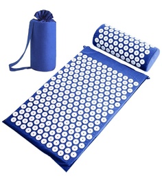 Набор: коврик и валик для акупунктуры CleverCare, цвет синий