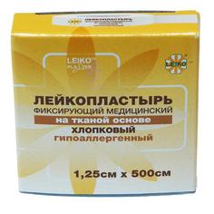 Пластырь фиксирующий Leiko на тканевой основе 1.25x500 см