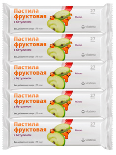 Комплект Vitateka Пастила фруктовая с бетулином яблоко 27 гр 5 шт Витатека
