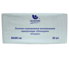 Пеленки впитывающие Пелигрин 60х60см, Classic, 30шт. (М60х60/30С) Пилигрин