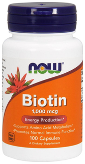 Биотин Now Biotin 1000 мкг капсулы 100 шт.