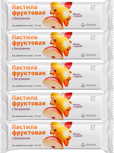 Комплект Vitateka Пастила фруктовая с бетулином яблоко с грушей 27 гр 5 шт Витатека
