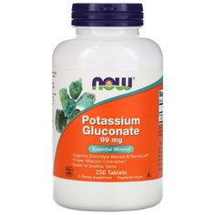 Калия глюконат NOW Potassium Gluconate таблетки 99 мг 250 шт.