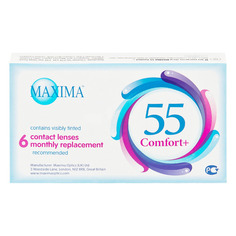 Контактные линзы Maxima 55 Comfort Plus на месяц 6 линз R 8,6 +6,00