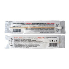 Зонд тампон (палочка) стер. дерево/хлопок 20см(L) Россия 100 шт. Емельянъ савостинъ