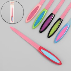 Пилка металлическая для ногтей, прорезиненная ручка, 14 см, цвет МИКС Queen Fair