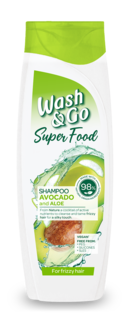 Шампунь Wash&Go SUPERFOOD с авокадо и алоэ, 400 мл