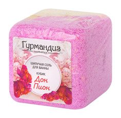 Соль для ванны с ароматом цветущего пиона, Гурмандиз Соль шипучаяКубик Дон Пион, 130г
