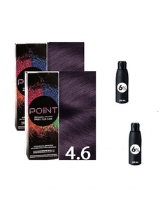 Крем-краска для волос POINT тон 4.6 2шт*100 мл + 6% оксигент 2шт*100 мл