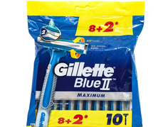 Набор одноразовых станков для бритья Gillette Blue2 maximum для мужчин с 2 лезвиями 10 шт.