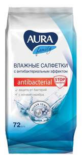 Влажные салфетки AURA, артикул 762629, 72шт. х 5 упак.