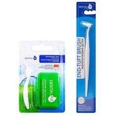 Воск для брекетов Dentalpik ортодонт с дозатором яблоко и монопучковая щетка белая