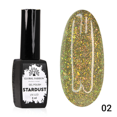 Светоотражающий блестящий гель-лак 02 с фольгой Global Fashion Stardust 8 мл