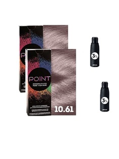 Крем-краска для волос POINT тон 10.61 2шт*100мл + 3% оксигент 2шт*100мл