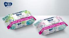 Влажные салфетки AURA, артикул 762581, 200шт. х 3 упак.