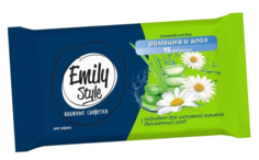 Emily Style Универсальные салфетки экстракт ромашки и алоэ/подходят для интимной гигиены No Brand