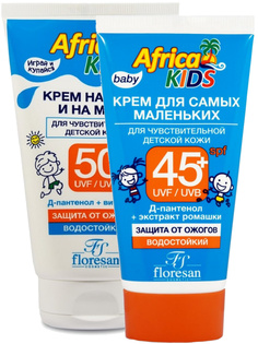 Набор Кремов Floresan Africa kids на суше и на море SPF50 150мл для чувствительной SPF45