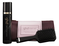 Набор для укладки волос GHD Style щетка + термозащитный спрей для волос 120мл + косметичка
