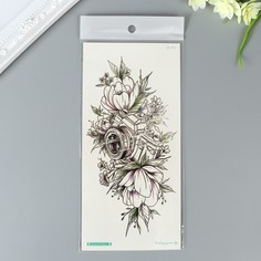 Татуировка на тело чёрная с цветом Фотоаппарат в цветах 21х10 см No Brand