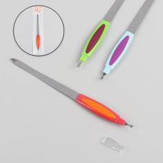 Пилка-триммер металлическая для ногтей, прорезиненная ручка, 19 см, цвет МИКС Queen Fair