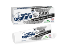 Зубная паста Pasta del Capitano Carbone Отбеливающая, с древесным углем, БЕЗ ФТОРА, 75 мл