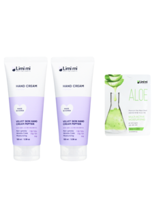 Крем для рук Limimi с пептидами Velvet Skin Hand Cream Peptide 100мл х 2шт.