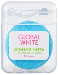 Global White Очищающая зубная нить со вкусом арбуза