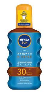 Солнцезащитный спрей Nivea Sun Защита и загар SPF30, 200 мл