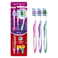 Зубная щетка Colgate ЗигЗаг средняя 2+1 шт