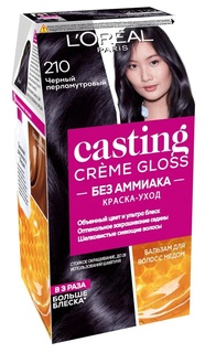 Краска-уход для волос LOreal Paris Casting Creme Gloss чёрный перламутровый, №210, 183 мл