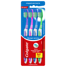 Зубные щетки Colgate "Эксперт чистоты" средней жесткости, 4 шт