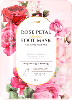 Маски-носочки для ног с экстрактом розы Koelf Rose Petal Satin Foot Mask 2pieces