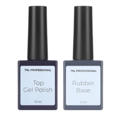 Набор для маникюра TNL каучуковая база Rubber и топ для ногтей Top Gel Polish по 10 мл