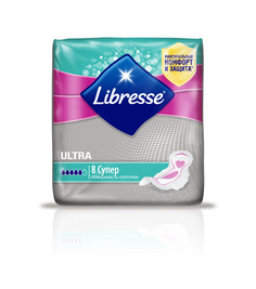 Гигиенические прокладки Libresse Ultra Super с поверхностью "сеточка", 8 шт.