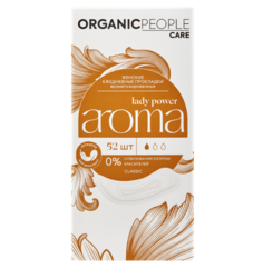 Прокладки ежедневные Organic People Lady Power Aroma Classic 1 капля, с ароматом, 52 шт