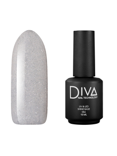 База для гель-лака Diva Nail Technology камуфлирующая основа с блестками серая 15 мл