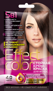 Крем-краска для волос Fito Косметик Effect Color тон Каштан, 50 мл х 6 шт.