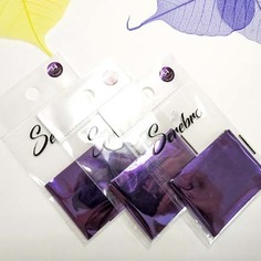 Набор Serebro Фольга для дизайна ногтей №34, темно-фиолетовый, глянцевый, 5 шт.