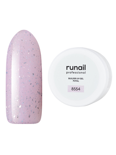 Моделирующий УФ-гель RuNail Professional с хлопьями Юки Builder Uv Gel Yuki №8554 15 г