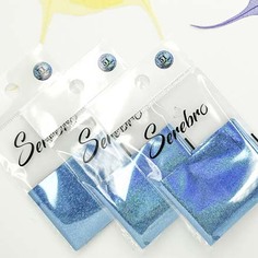 Набор Serebro Фольга для дизайна ногтей №51, голубой блеск, 5 шт.