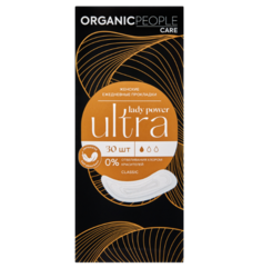 Прокладки ежедневные Organic People Lady Power Ultra Classic 1 капля, 30 шт.