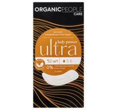 Прокладки ежедневные Organic People Lady Power Ultra Classic 1 капля, 52 шт.