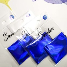Набор Serebro Фольга для дизайна ногтей №30, синий, глянцевый, 5 шт.