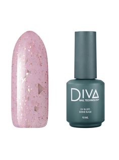 Основа для гель-лака Diva Nail Technology камуфляжная база с блестками розовая 15 мл